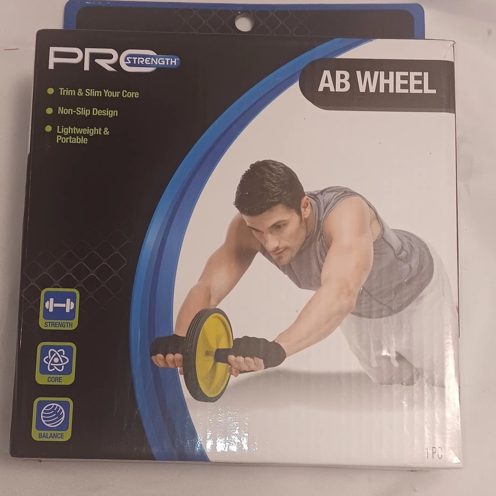 PR Strength Ab Wheel with Yellow and Black Design